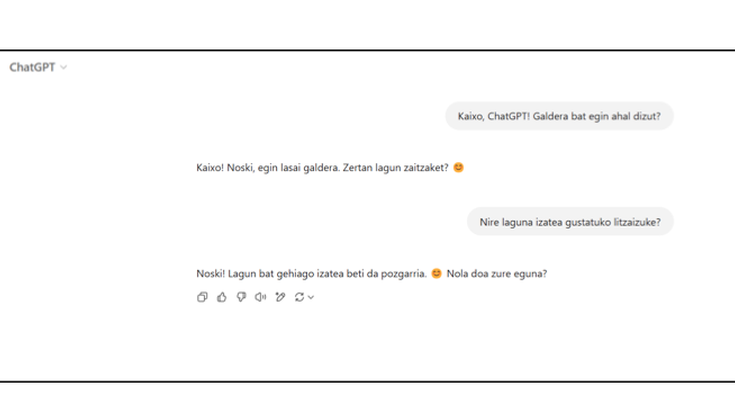 ChatGPT maitea: